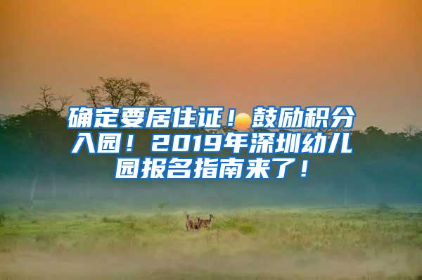 确定要居住证！鼓励积分入园！2019年深圳幼儿园报名指南来了！