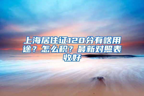 上海居住证120分有啥用途？怎么积？最新对照表收好