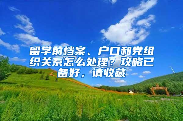 留学前档案、户口和党组织关系怎么处理？攻略已备好，请收藏