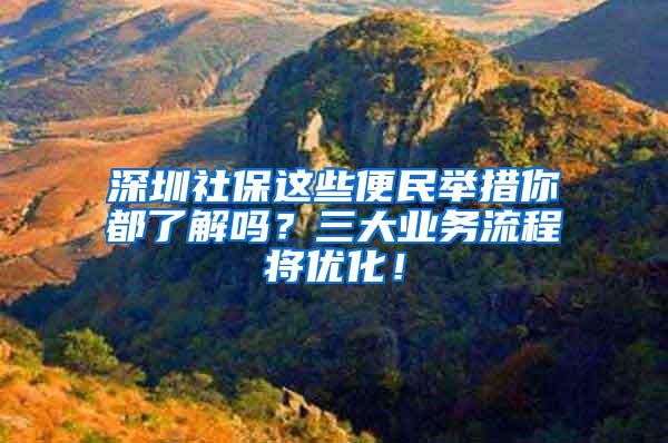 深圳社保这些便民举措你都了解吗？三大业务流程将优化！