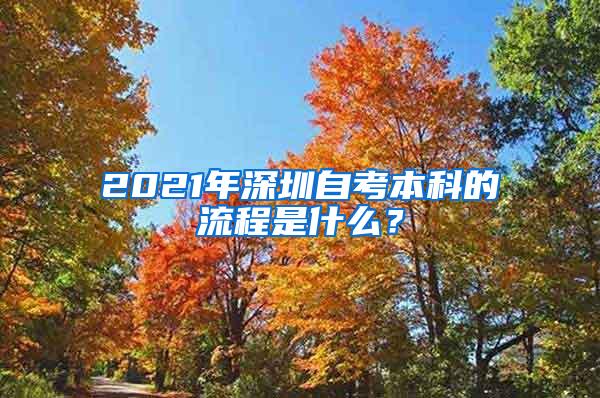 2021年深圳自考本科的流程是什么？