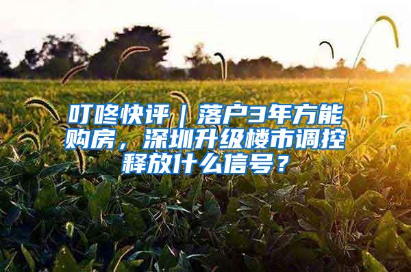 叮咚快评｜落户3年方能购房，深圳升级楼市调控释放什么信号？