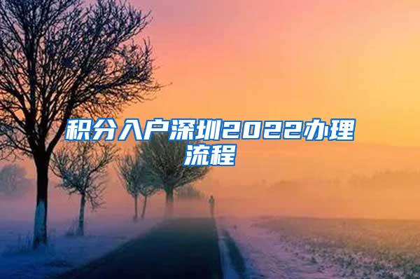 积分入户深圳2022办理流程