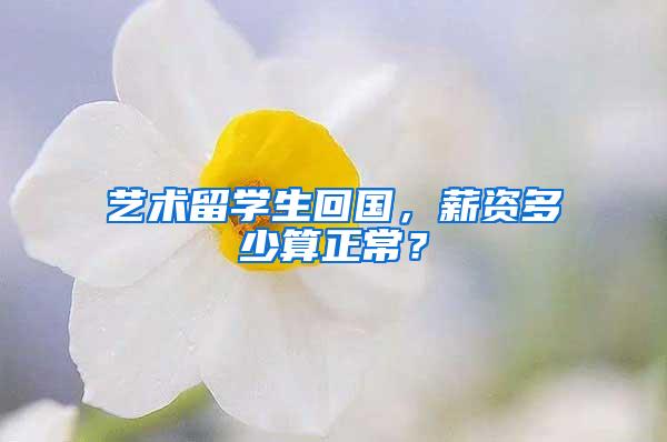 艺术留学生回国，薪资多少算正常？