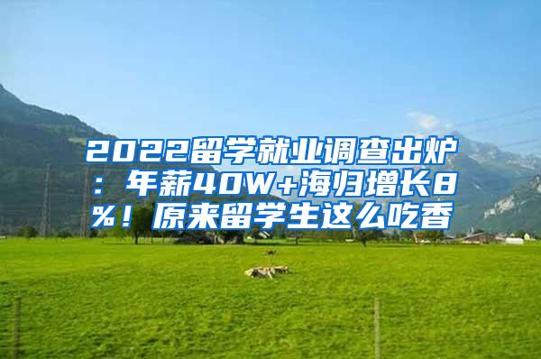 2022留学就业调查出炉：年薪40W+海归增长8%！原来留学生这么吃香