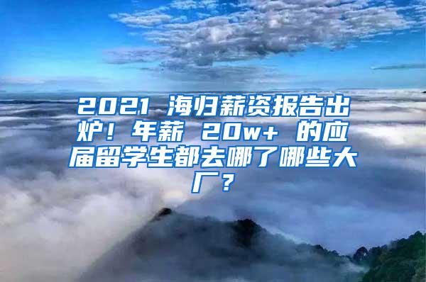 2021 海归薪资报告出炉！年薪 20w+ 的应届留学生都去哪了哪些大厂？