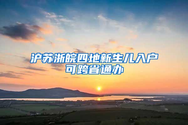 沪苏浙皖四地新生儿入户可跨省通办