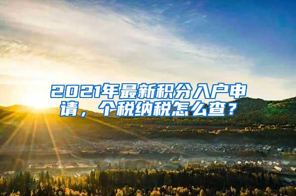 2021年最新积分入户申请，个税纳税怎么查？