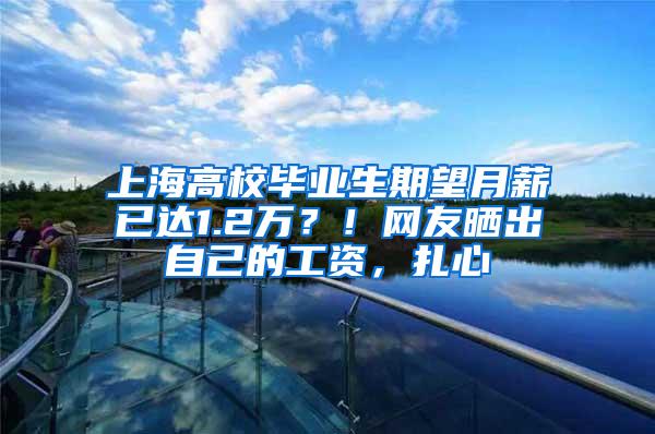 上海高校毕业生期望月薪已达1.2万？！网友晒出自己的工资，扎心