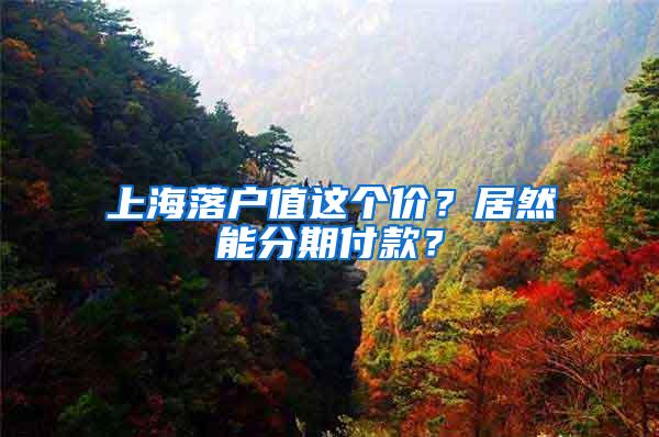 上海落户值这个价？居然能分期付款？