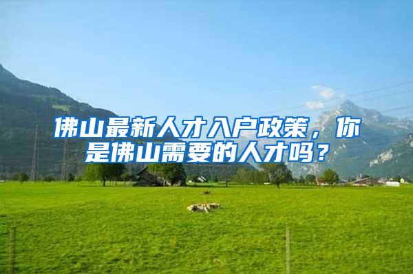 佛山最新人才入户政策，你是佛山需要的人才吗？