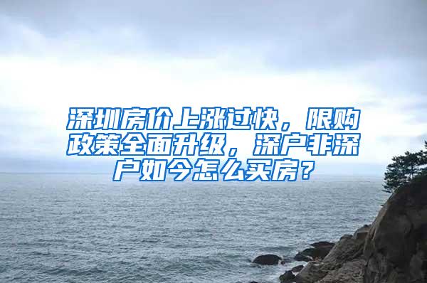 深圳房价上涨过快，限购政策全面升级，深户非深户如今怎么买房？