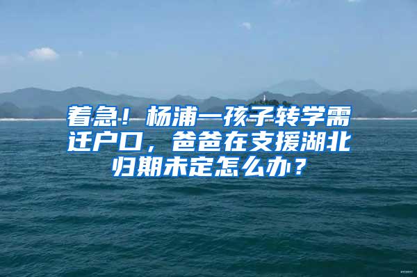 着急！杨浦一孩子转学需迁户口，爸爸在支援湖北归期未定怎么办？