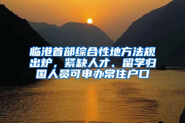 临港首部综合性地方法规出炉，紧缺人才、留学归国人员可申办常住户口