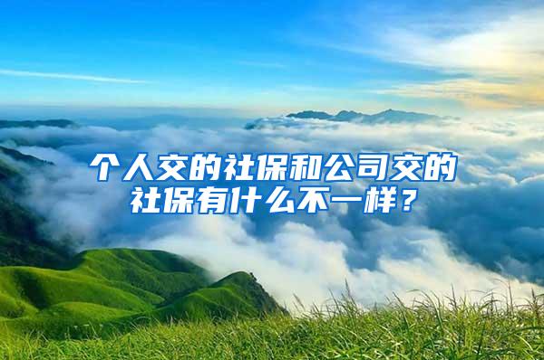 个人交的社保和公司交的社保有什么不一样？