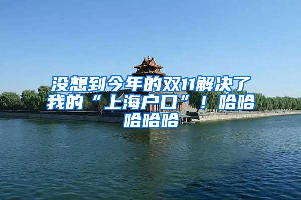 没想到今年的双11解决了我的“上海户口”！哈哈哈哈哈