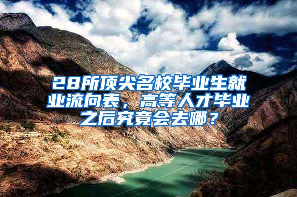 28所顶尖名校毕业生就业流向表，高等人才毕业之后究竟会去哪？