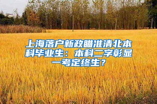 上海落户新政瞄准清北本科毕业生：本科二字彰显一考定终生？