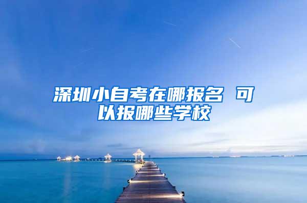 深圳小自考在哪报名 可以报哪些学校