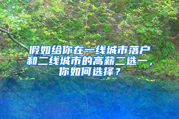 假如给你在一线城市落户和二线城市的高薪二选一，你如何选择？