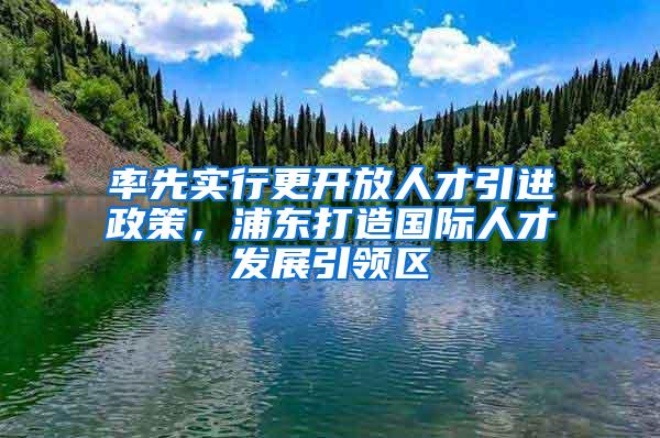 率先实行更开放人才引进政策，浦东打造国际人才发展引领区