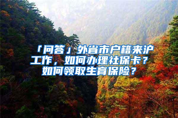 「问答」外省市户籍来沪工作，如何办理社保卡？如何领取生育保险？