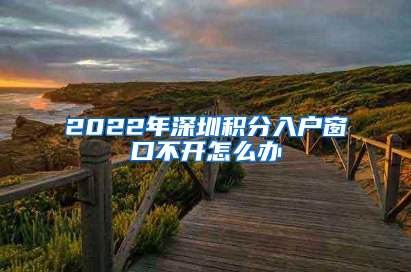 2022年深圳积分入户窗口不开怎么办