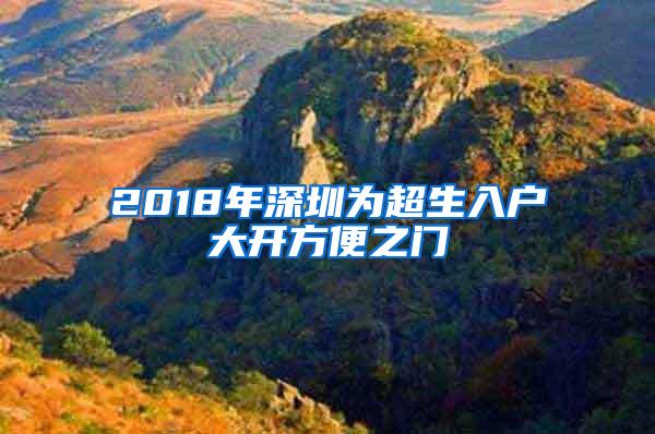 2018年深圳为超生入户大开方便之门