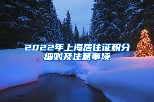 2022年上海居住证积分细则及注意事项