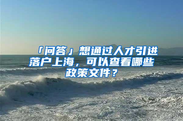 「问答」想通过人才引进落户上海，可以查看哪些政策文件？