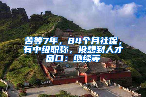 苦等7年，84个月社保，有中级职称，没想到人才窗口：继续等