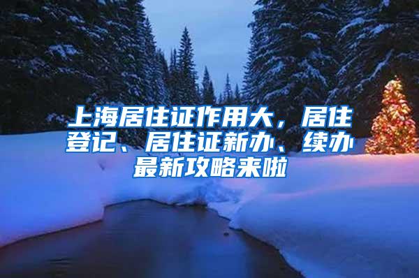 上海居住证作用大，居住登记、居住证新办、续办最新攻略来啦