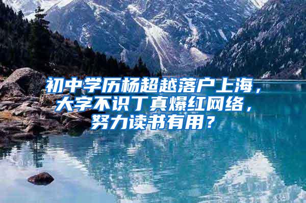 初中学历杨超越落户上海，大字不识丁真爆红网络，努力读书有用？