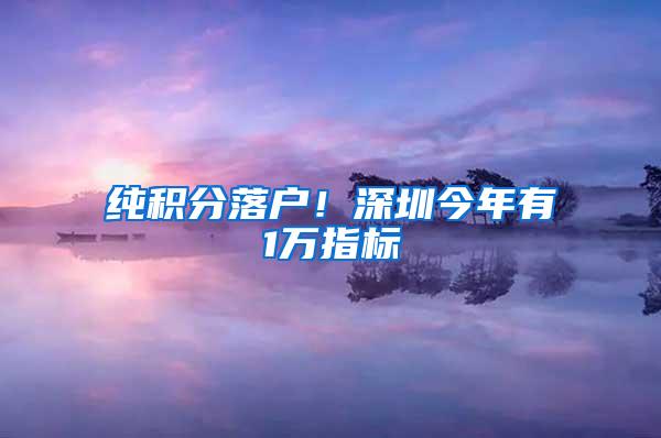 纯积分落户！深圳今年有1万指标