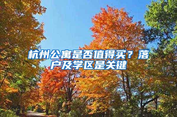 杭州公寓是否值得买？落户及学区是关键