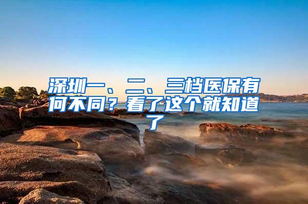 深圳一、二、三档医保有何不同？看了这个就知道了