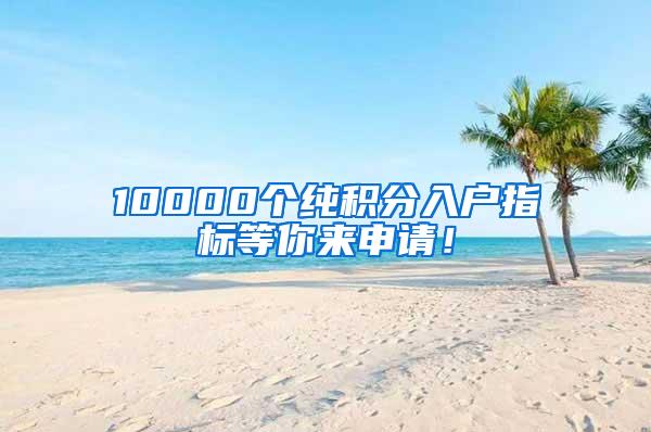 10000个纯积分入户指标等你来申请！