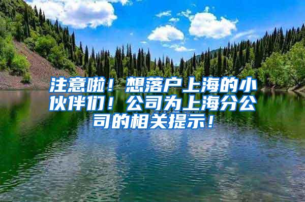 注意啦！想落户上海的小伙伴们！公司为上海分公司的相关提示！