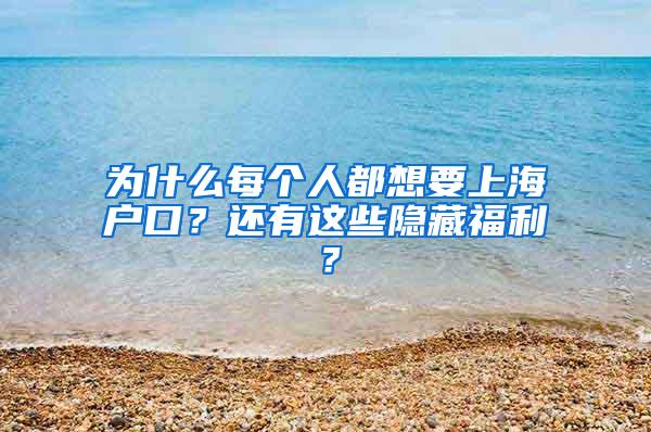 为什么每个人都想要上海户口？还有这些隐藏福利？