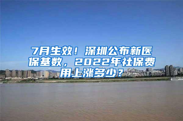 7月生效！深圳公布新医保基数，2022年社保费用上涨多少？