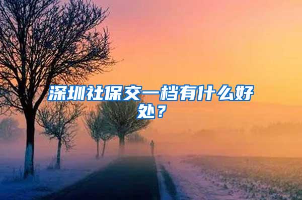 深圳社保交一档有什么好处？