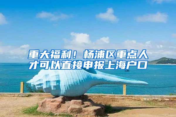 重大福利！杨浦区重点人才可以直接申报上海户口