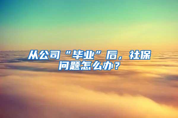 从公司“毕业”后，社保问题怎么办？