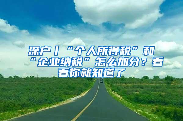 深户丨“个人所得税”和“企业纳税”怎么加分？看看你就知道了