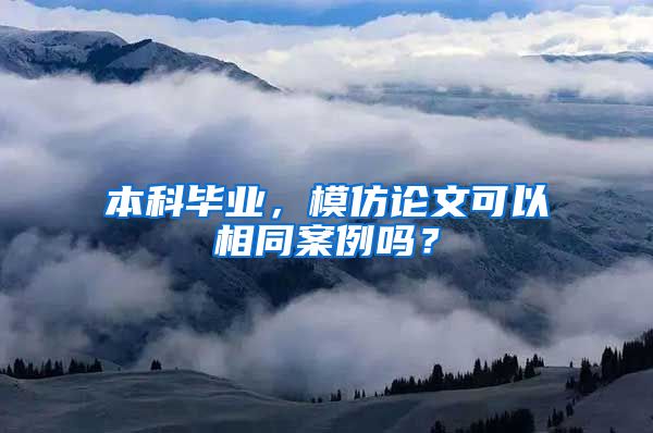 本科毕业，模仿论文可以相同案例吗？