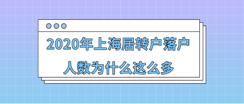 2020年上海居转户人数怎么这么多