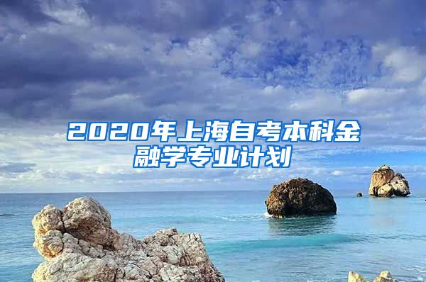 2020年上海自考本科金融学专业计划