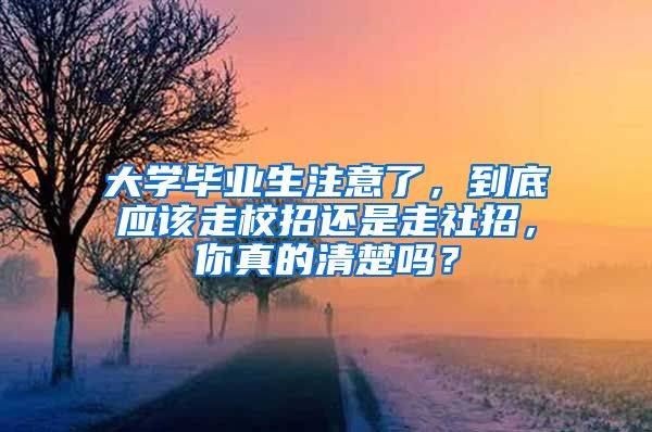 大学毕业生注意了，到底应该走校招还是走社招，你真的清楚吗？