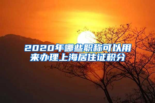 2020年哪些职称可以用来办理上海居住证积分