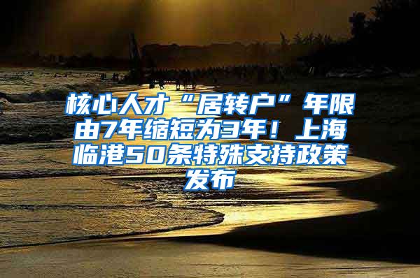 核心人才“居转户”年限由7年缩短为3年！上海临港50条特殊支持政策发布